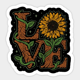 Vintage Sunflower Love Sticker